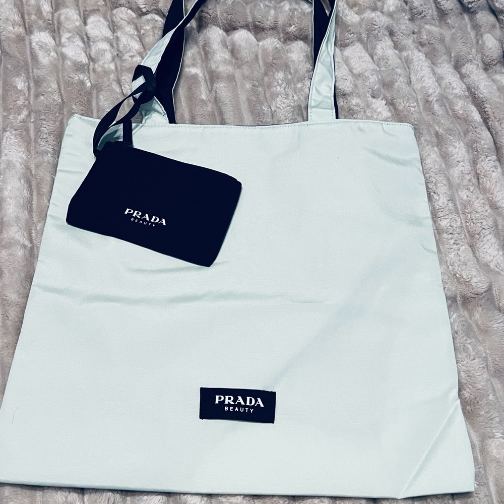 Mint Prada Tote Bag w mini bag
